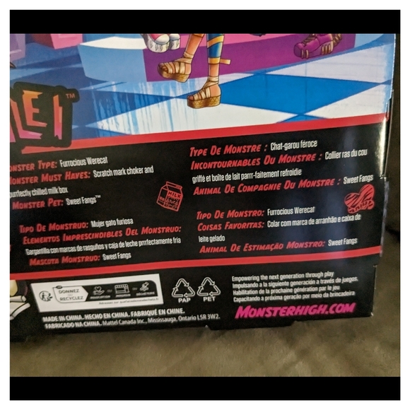 Monster High G3 TORALEI STRIPE Doll with Pet Sweet Fangs & Accessories 2022 New - Picture 8 of 13